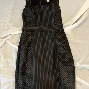Banana Republic pinstripe sheath black dress women’s size 2P‎